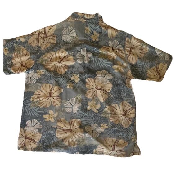 Island Republic - Mens Large Button Up Hawaiian Short Sleeve Shirt (100% Silk) - Picture 6 of 9